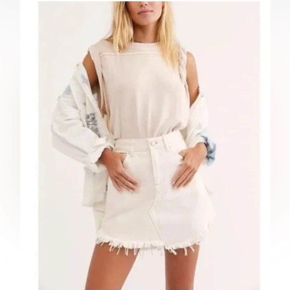 We The Free By Free People Bailey Denim Skirt NWT